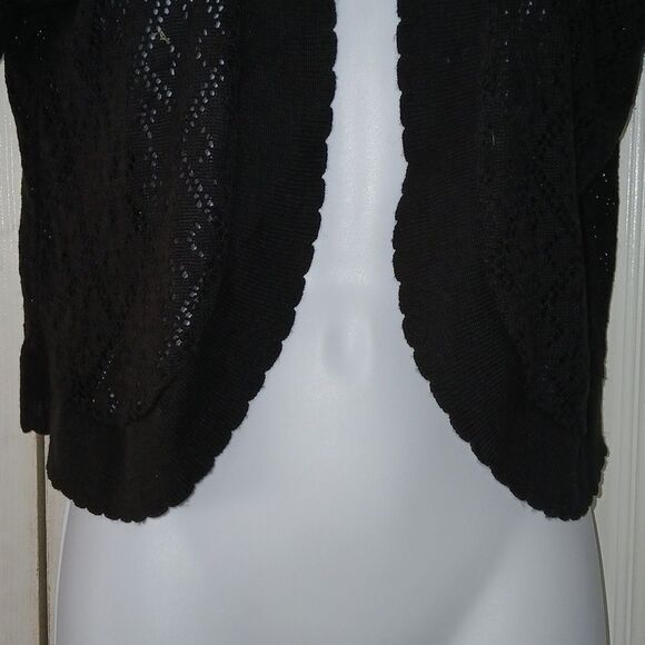 NY Collection cropped shrug  black open front cardigan Sz XL - Picture 2 of 5